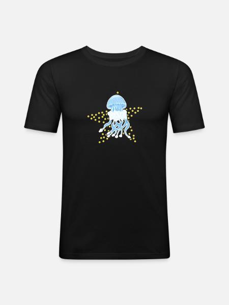 Jellyfish jellyfish starfish gift - Men's Slim Fit T-Shirt - black