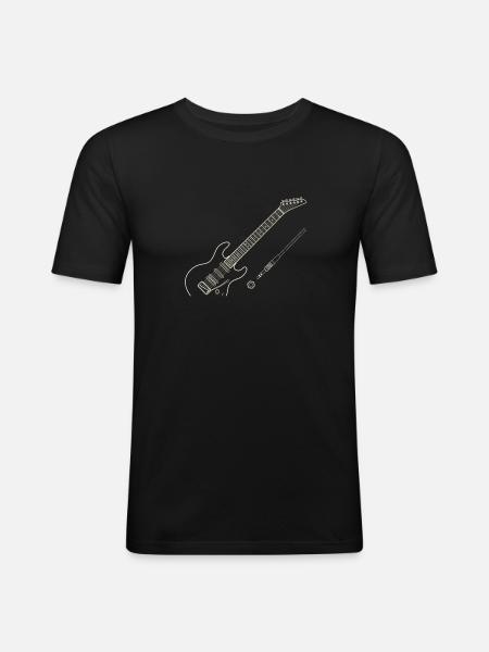 electric guitar - Men's Slim Fit T-Shirt - black