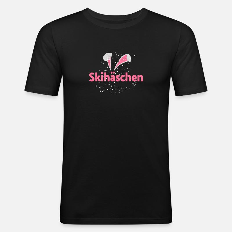 Skihäschen Skihaserl - Männer Slim Fit T-Shirt - Schwarz