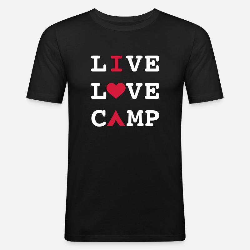camping - Men's Slim Fit T-Shirt - black