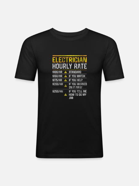 Electrician hourly wage - Men's Slim Fit T-Shirt - black