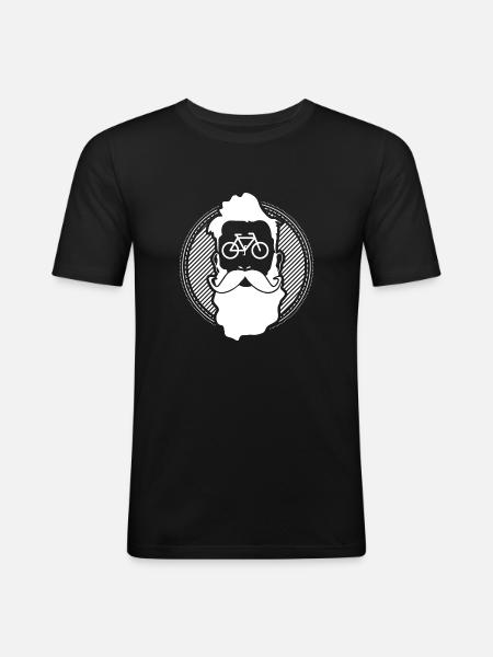 Fahrrad Geschenkidee - Männer Slim Fit T-Shirt - Schwarz
