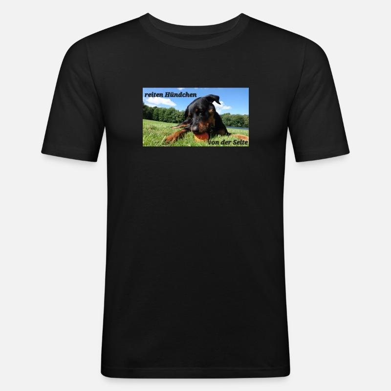 Hündchen - Männer Slim Fit T-Shirt - Schwarz