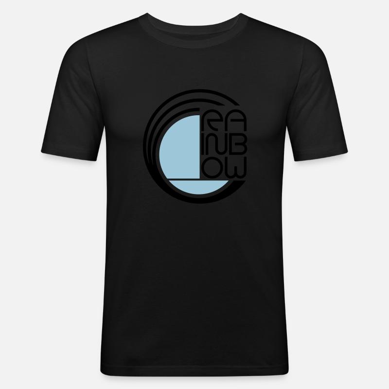 Rainbow Logo symbol - Männer Slim Fit T-Shirt - Schwarz