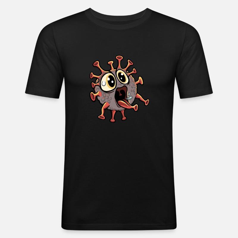 Coronavirus - Männer Slim Fit T-Shirt - Schwarz
