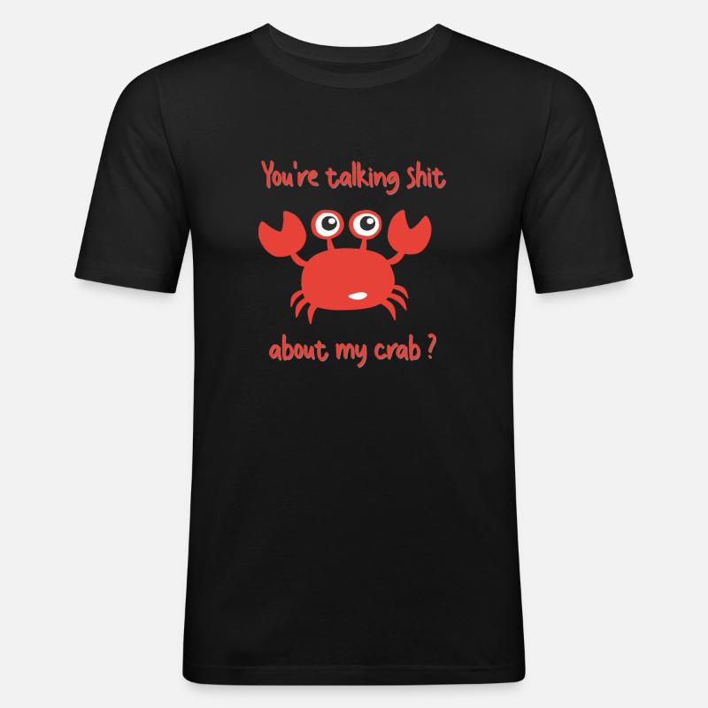 Angry Crab - Männer Slim Fit T-Shirt - Schwarz