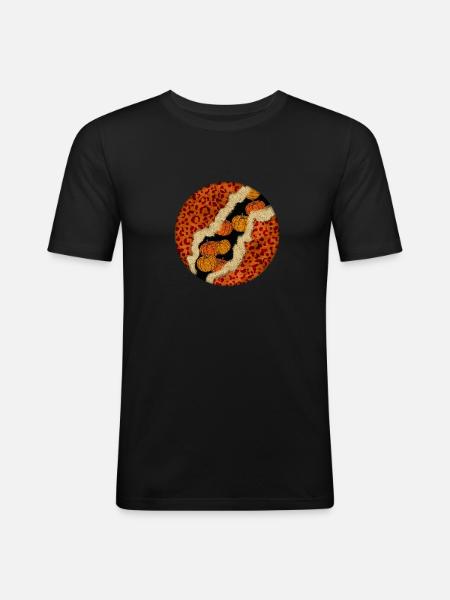 Pumpkin Circle - Men's Slim Fit T-Shirt - black