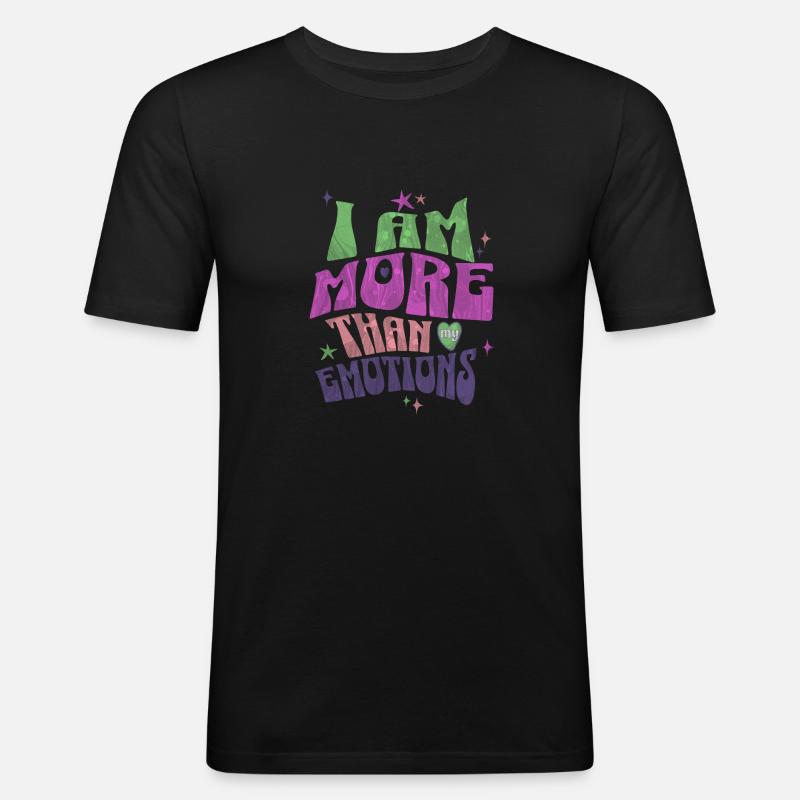 Affirmations d’amour de soi - T-shirt près du corps Homme - noir
