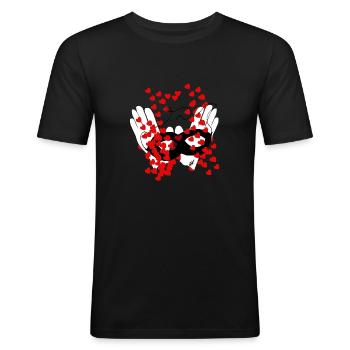 LIKES THIEF - Men's Slim Fit T-Shirt - black - Front - Nik (191cm)