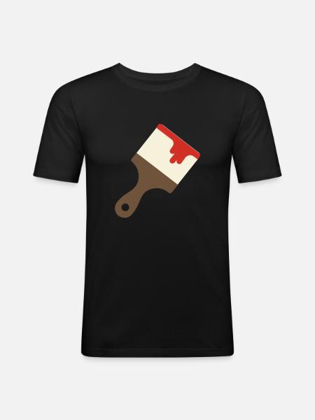 Paintbrush - Men's Slim Fit T-Shirt - black
