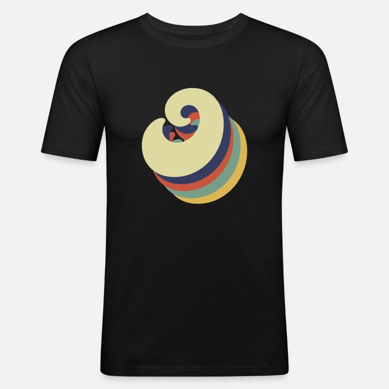 Buchstabe o retro - Männer Slim Fit T-Shirt - Schwarz
