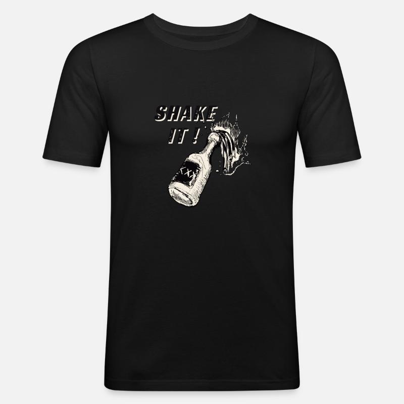 Schütteln Sie das Getränk ! - Männer Slim Fit T-Shirt - Schwarz