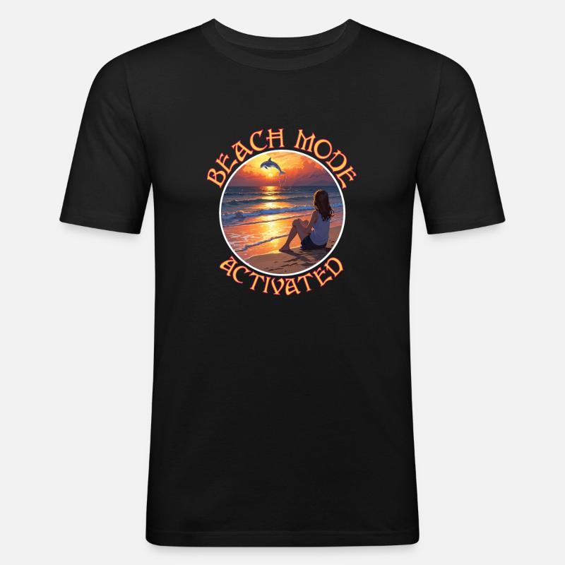 Beach Mode Activated - Men's Slim Fit T-Shirt - black