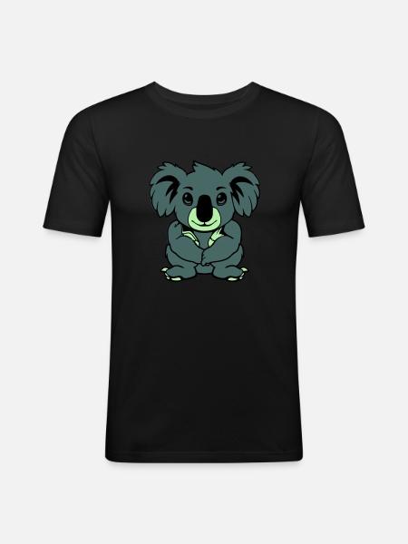 Koala Bear Comic Animal - Men's Slim Fit T-Shirt - black