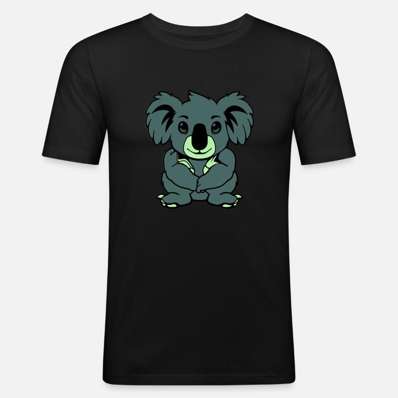 koalabär comic tier - Männer Slim Fit T-Shirt - Schwarz