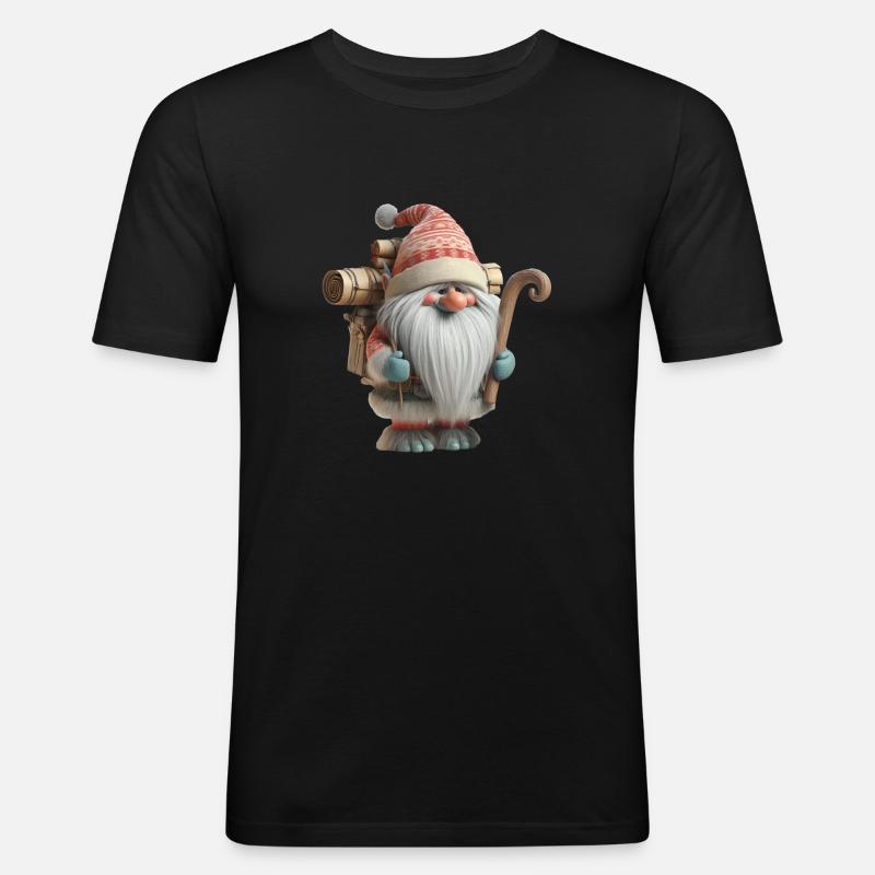 Weihnachtstroll 3 - Männer Slim Fit T-Shirt - Schwarz