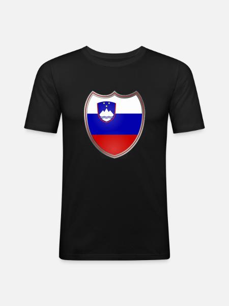 Slovenia (coat of arms) - Men's Slim Fit T-Shirt - black