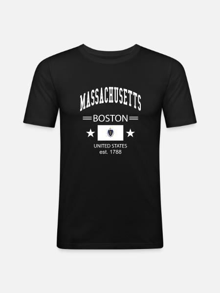 Massachusetts - Men's Slim Fit T-Shirt - black
