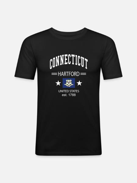 Connecticut - T-shirt près du corps Homme - noir