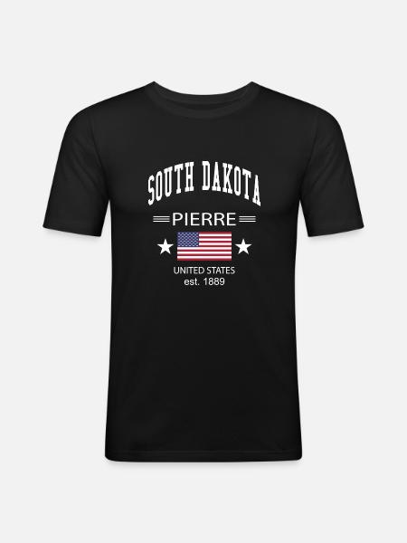 South Dakota - Men's Slim Fit T-Shirt - black