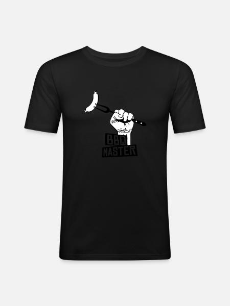 bbq master - T-shirt près du corps Homme - noir