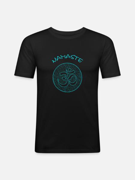 Yoga Namaste - Männer Slim Fit T-Shirt - Schwarz