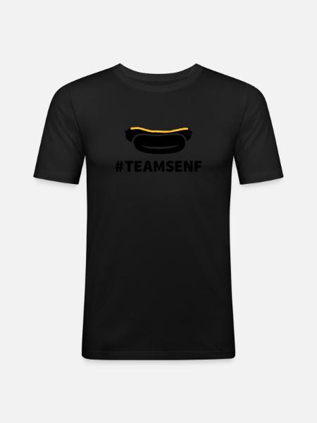 Team Senf - Männer Slim Fit T-Shirt - Schwarz