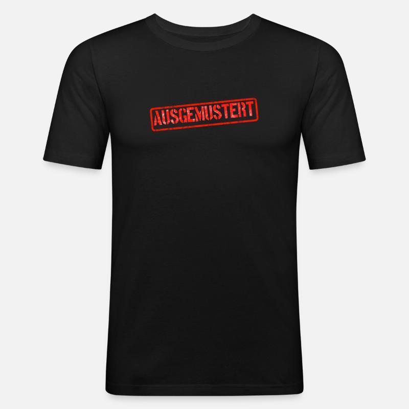 ausgemustert angeschrieben stempel stigma - Männer Slim Fit T-Shirt - Schwarz