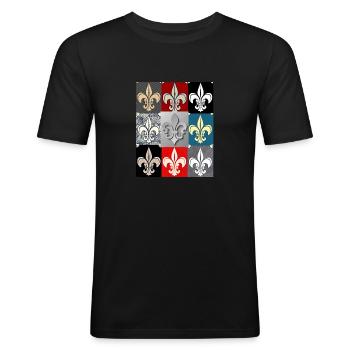 Lilien - Männer Slim Fit T-Shirt - Schwarz - Vorne - Nik (191cm)