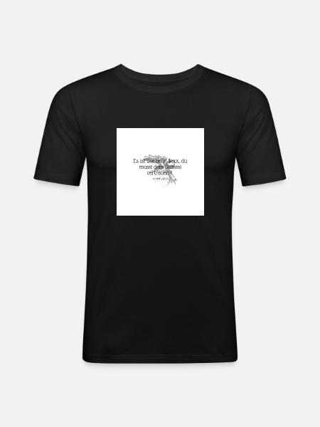Motorradfahrer Sprüche - Männer Slim Fit T-Shirt - Schwarz