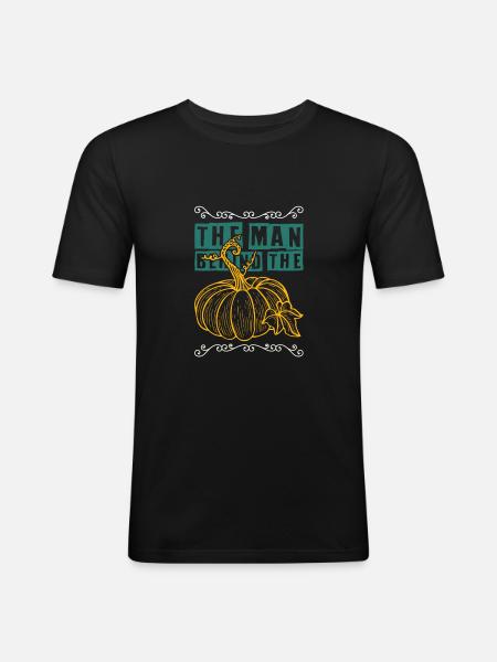 vegan pumpkin - Men's Slim Fit T-Shirt - black