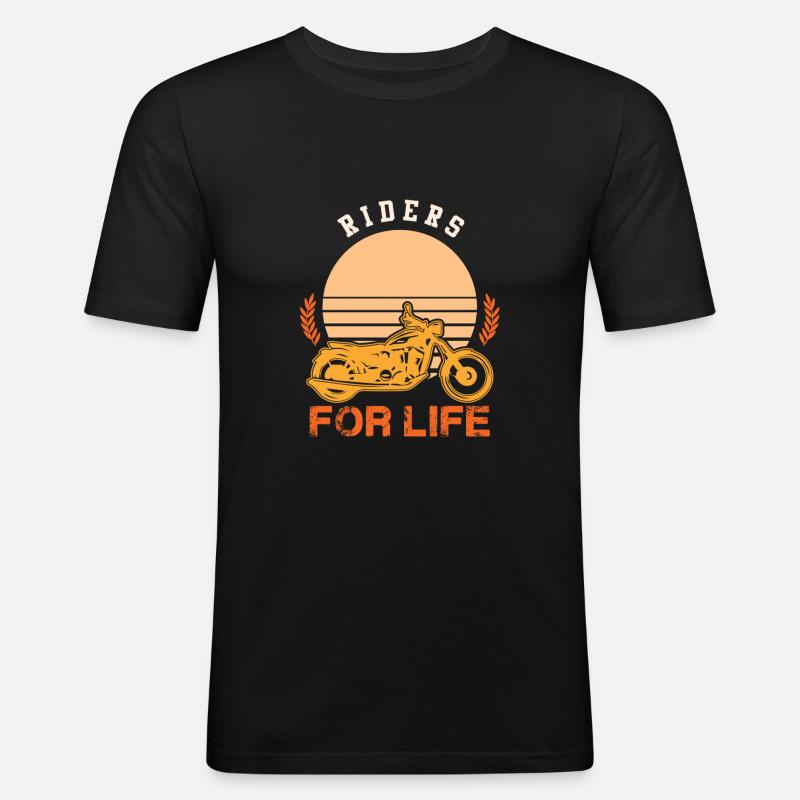 Motorrad Riders - Männer Slim Fit T-Shirt - Schwarz