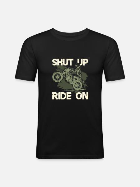 Motorcycle Ride Quote - Men's Slim Fit T-Shirt - black