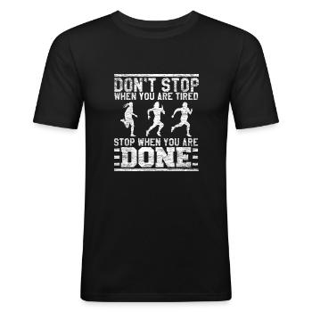 marathon - Men's Slim Fit T-Shirt - black - Front - Nik (191cm)
