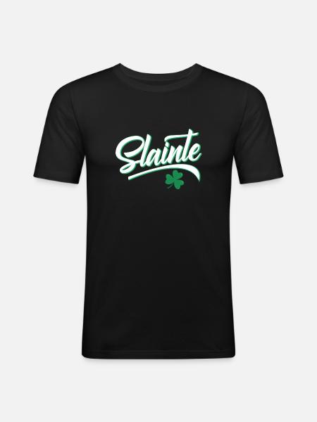 Slainte st Patrick's day - Men's Slim Fit T-Shirt - black