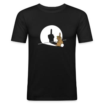Fuck you very much 3c Blck Shirts - Männer Slim Fit T-Shirt - Schwarz - Vorne - Nik (191cm)