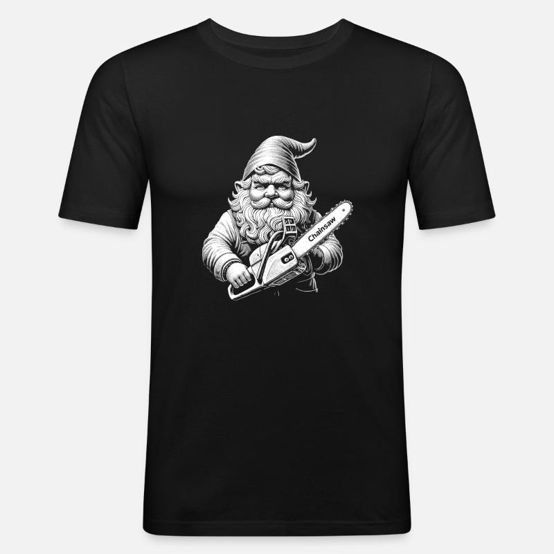 Holzfäller - Männer Slim Fit T-Shirt - Schwarz
