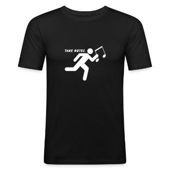 Take Notes T-Shirt Conductor Gift - Men's Slim Fit T-Shirt - black - Front - Nik (191cm)