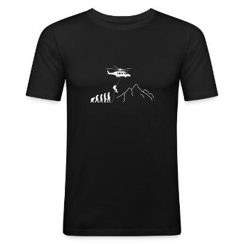 Evolution Bergretter Bergrettung Geschenk - Männer Slim Fit T-Shirt - Schwarz - Vorne - Nik (191cm)