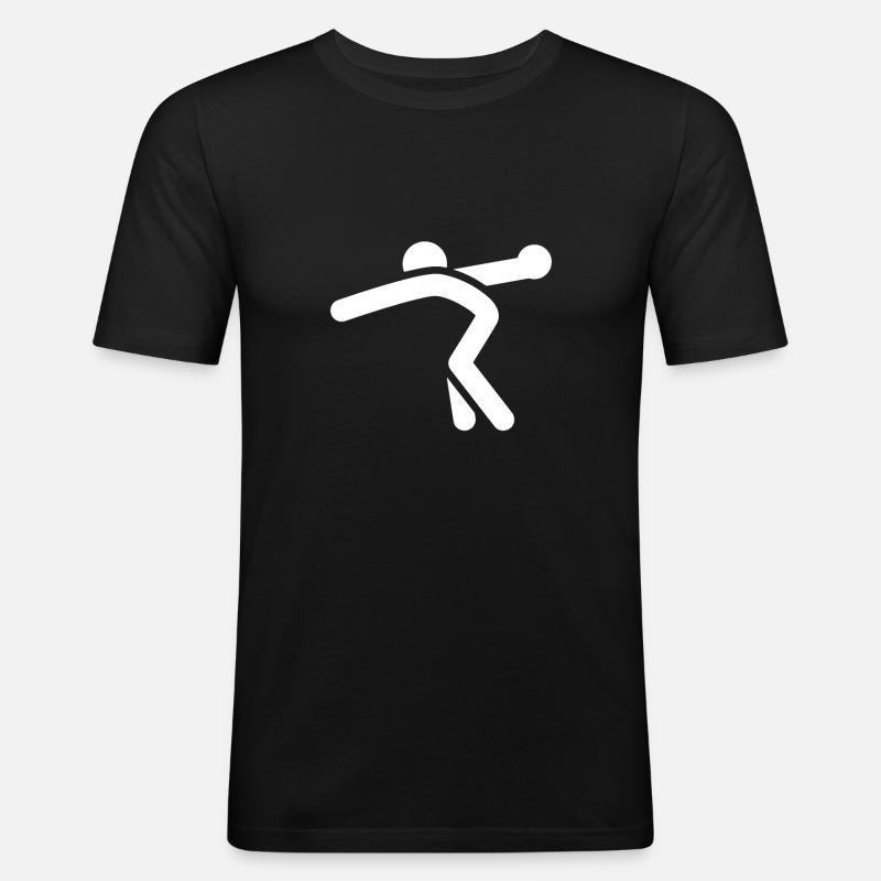 Discus Werfer Shirt Geschenk - Männer Slim Fit T-Shirt - Schwarz