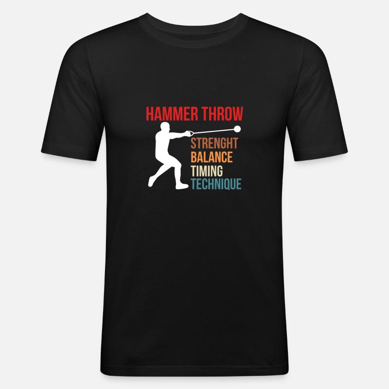 Hammer Throw Hammerwurf Hammerwerfer - Männer Slim Fit T-Shirt - Schwarz