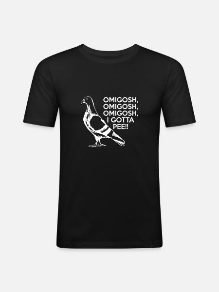 Pigeon Shirt Gift - Men's Slim Fit T-Shirt - black