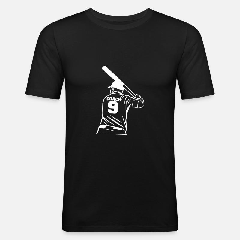 Baseball Coach Trainer Shirt Geschenk - Männer Slim Fit T-Shirt - Schwarz