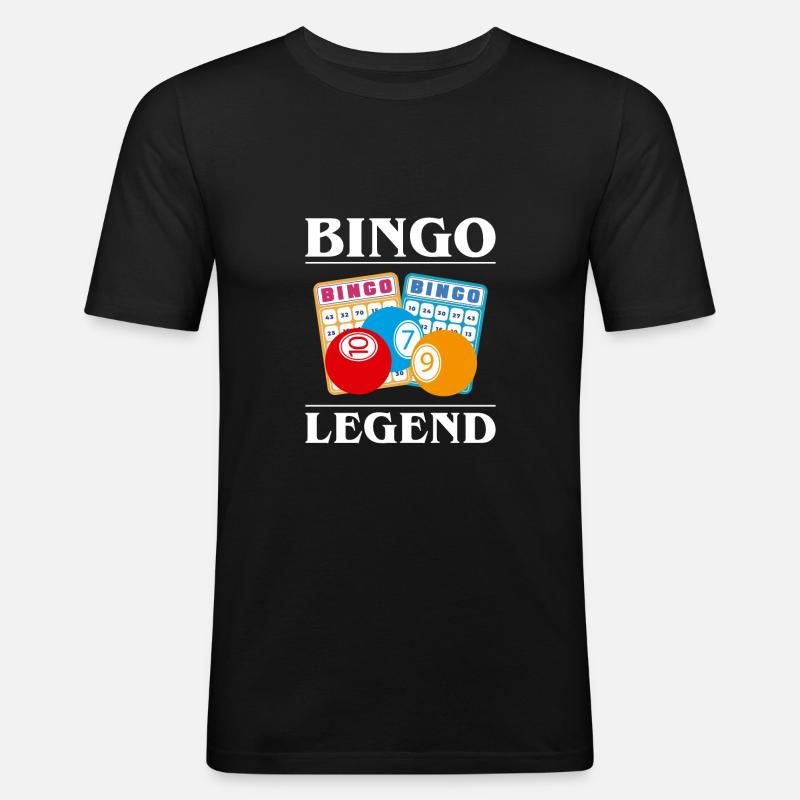Bingo Legend Shirt Geschenk - Männer Slim Fit T-Shirt - Schwarz