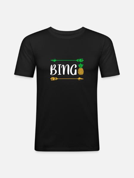 Bingo Pineapple Shirt Gift - Men's Slim Fit T-Shirt - black