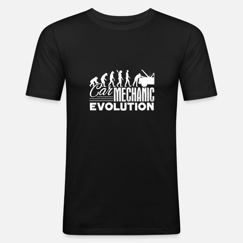 Automechaniker Automechanik Evolution - Männer Slim Fit T-Shirt - Schwarz