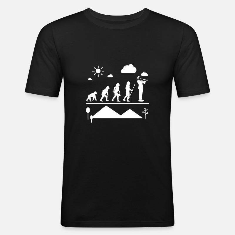 Oboe Oboe Evolution - Männer Slim Fit T-Shirt - Schwarz