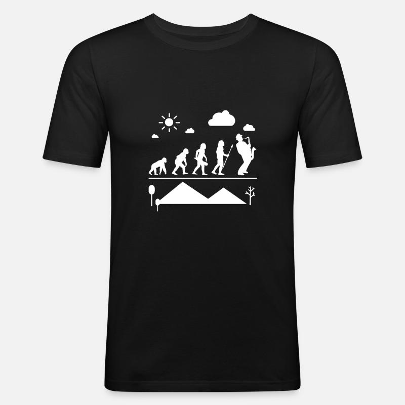 Saxophone Saxophone Evolution - T-shirt près du corps Homme - noir