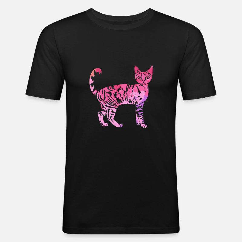 Devon Rex Katze Devon Rex Katze Bunt - Männer Slim Fit T-Shirt - Schwarz