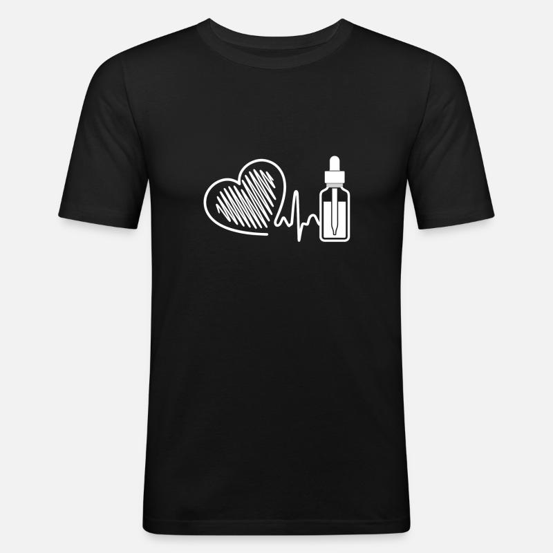Ätherisches Öl Ätherisches Öl Herzschlag - Männer Slim Fit T-Shirt - Schwarz